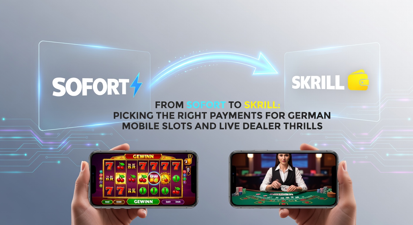 Vergleichstabelle mit Skrill-App auf Smartphone, Live Dealer Tisch im Hintergrund und Grafiken zu Gebühren und Geschwindigkeiten für deutsche Casino-Zahlungen